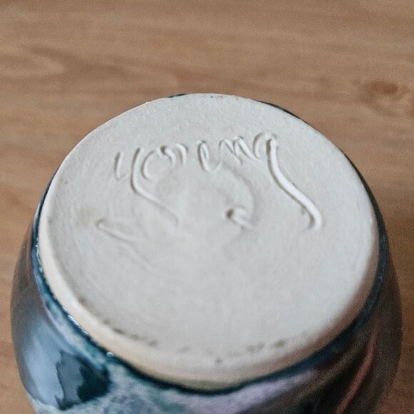 Handmade small colorful glazed vase artist Anne Young - Picture 7 of 7